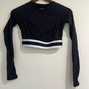 Black long sleeve Gym crop top